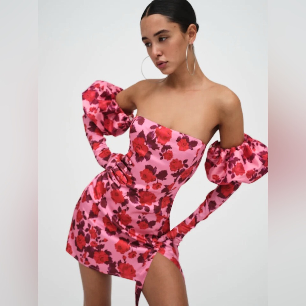 BRAND NEW For Love & Lemons Huda floral mini dress XL - Picture 2 of 11